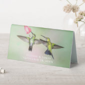 Plaque De Table Couple de colibri volant ensemble personnalisé (En SItu (Tableau))
