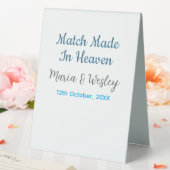 Plaque De Table Couple fait pour le ciel bleu noir nom date (In SItu (Mariage))