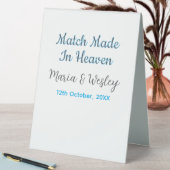 Plaque De Table Couple fait pour le ciel bleu noir nom date (En SItu (Tableau))