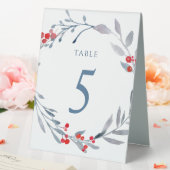 Plaque De Table couronne bleue d'hiver numéro de table cinq (In SItu (Mariage))