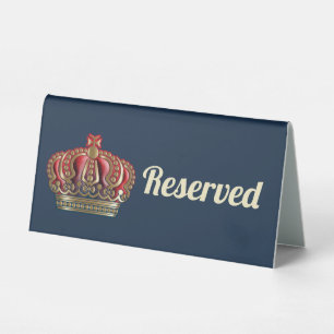 Plaque De Table Couronne Croix Royale - Or Bleu Rouge