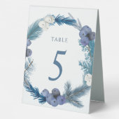 Plaque De Table couronne de Noël numéro de table cinq (Verso)