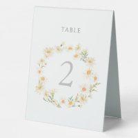 couronne florale de pâquerettes panneau numéro de