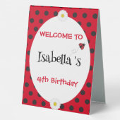 Plaque De Table Coute Polka point Ladybug Daisy Flower fête d'anni (Verso)