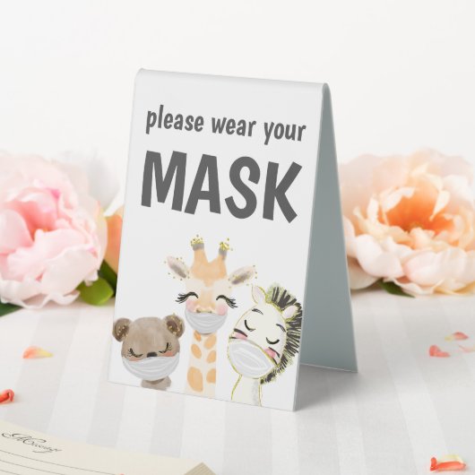 Plaque De Table Couverture Sécurité Portez Un Masque Panneau Table (In SItu (Mariage))