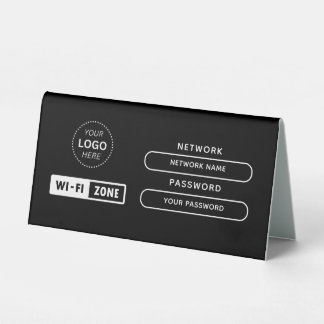 Plaque De Table Create Your Own Business Logo Free wifi Zone