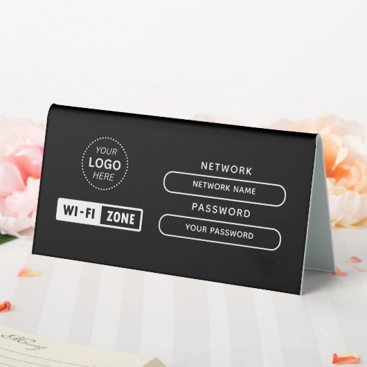 Plaque De Table Create Your Own Business Logo Free wifi Zone (In SItu (Mariage))