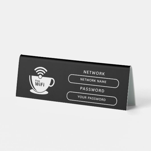 Plaque De Table Create Your Own Modern Wifi Password Network (Verso)