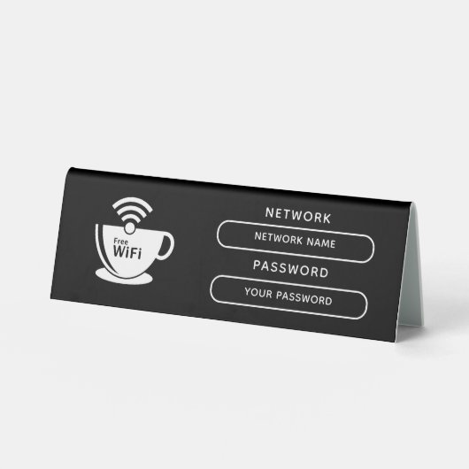 Plaque De Table Create Your Own Modern Wifi Password Network (Recto)