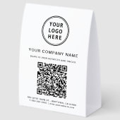 Plaque De Table Créer votre code QR de logo d'entreprise (Arrière)