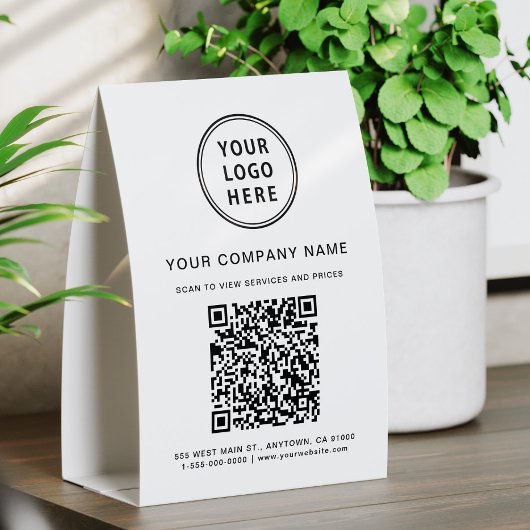 Plaque De Table Créer votre code QR de logo d'entreprise
