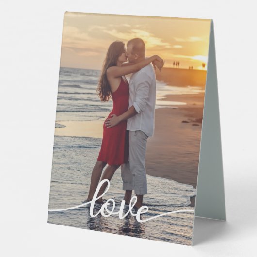 Plaque De Table Créez votre propre script d'amour Romantique Coupl (Verso)