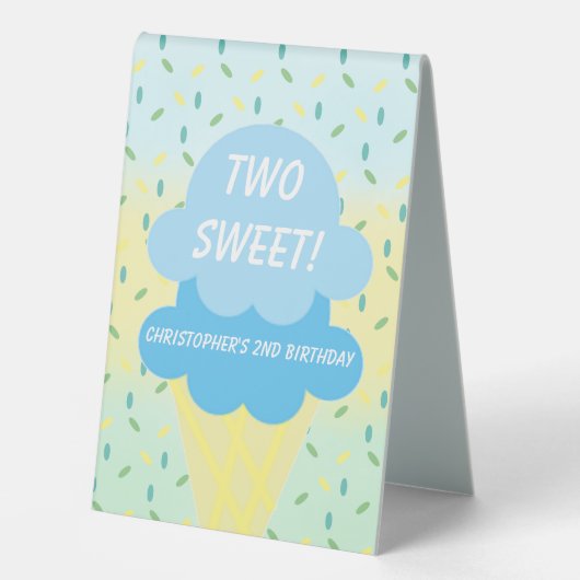 Plaque De Table Crème de glace 2ème anniversaire (Recto)