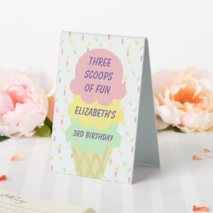Plaque De Table Crème de glace 3e anniversaire