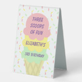 Plaque De Table Crème de glace 3e anniversaire (Recto)