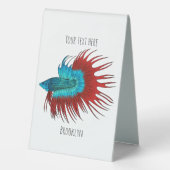 Plaque De Table Crowntail betta fish dessin animé (Verso)