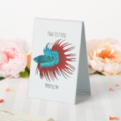 Plaque De Table Crowntail betta fish dessin animé (In SItu (Mariage))