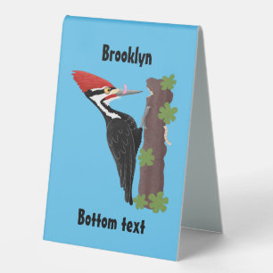 Plaque De Table Cue drôle Pileated woodpecker dessin d'illustratio