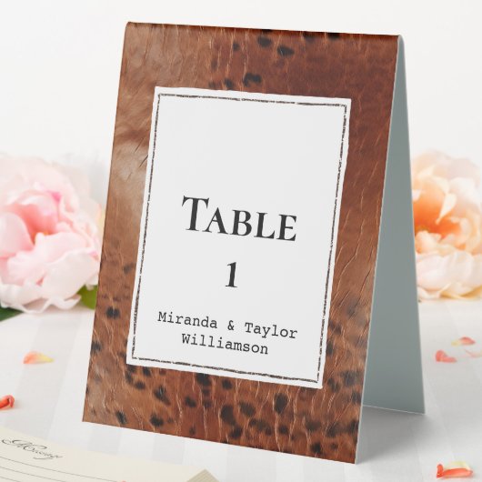 Plaque De Table Cuir Brown Faux (In SItu (Mariage))
