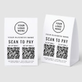 Plaque De Table Custom 2 App QR Code Scan To Pay (Recto/verso)
