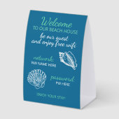 Plaque De Table Custom Beach House Rentals Home Wifi Instructions (Recto)