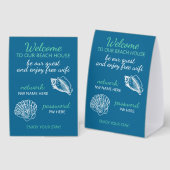 Plaque De Table Custom Beach House Rentals Home Wifi Instructions (Recto/verso)