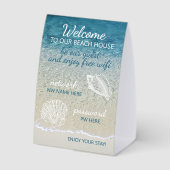 Plaque De Table Custom Beach House Rentals Home Wifi Instructions (Verso)