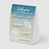 Plaque De Table Custom Beach House Rentals Home Wifi Instructions (Recto)