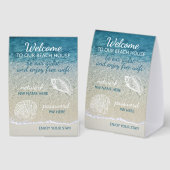 Plaque De Table Custom Beach House Rentals Home Wifi Instructions (Recto/verso)