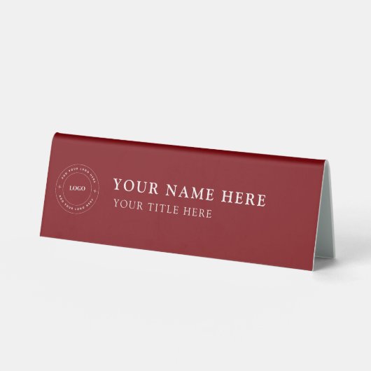 Plaque De Table Custom Business Logo Desk Nameplate Table Tent (Recto)