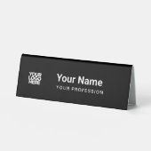 Plaque De Table Custom Employee Name Table Tent with Logo (Recto)