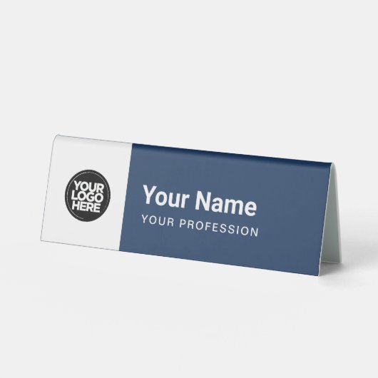 Plaque De Table Custom Employee Name Table Tent with Logo (Recto)
