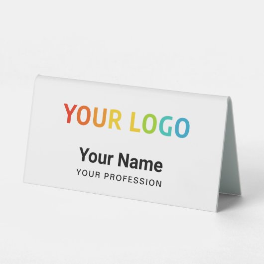 Plaque De Table Custom Employee Table Tent with Logo (Recto)