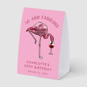 Plaque De Table Custom Flamingo 50th Birthday Novelty Swag (Verso)