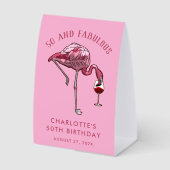 Plaque De Table Custom Flamingo 50th Birthday Novelty Swag (Recto)