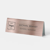 Plaque De Table Custom Logo Rose Gold Professional Business (Recto)