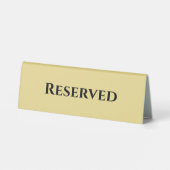 Plaque De Table Custom Modern Gold Black Réservé restaurant événem (Verso)