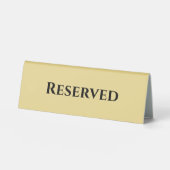Plaque De Table Custom Modern Gold Black Réservé restaurant événem (Recto)