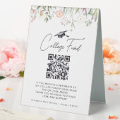 Plaque De Table Custom QR Code College Fund Wildflower (In SItu (Mariage))