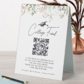 Plaque De Table Custom QR Code College Fund Wildflower (En SItu (Tableau))