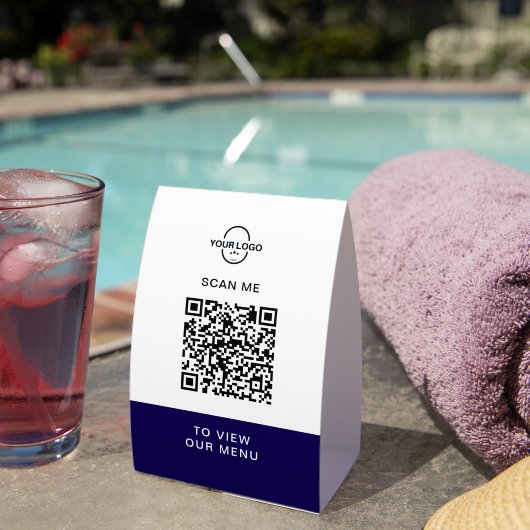 Plaque De Table Custom QR Code Menu Stand | Contactless Restaurant (InVersositu (sur table))
