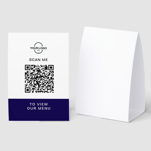 Plaque De Table Custom QR Code Menu Stand | Contactless Restaurant (Recto/verso)