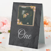 Plaque De Table Customisé Black Photo Mariage élégant (In SItu (Mariage))