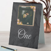 Plaque De Table Customisé Black Photo Mariage élégant (En SItu (Tableau))