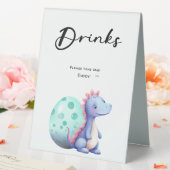 Plaque De Table Cute Aquarelle Petit Dinosaure Baby shower Boisson (In SItu (Mariage))