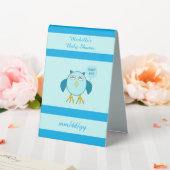 Plaque De Table Cute Blue Baby Boy Owl Baby shower personnalisé (In SItu (Mariage))