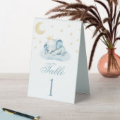 Plaque De Table Cute Blue Little Elephant Baby shower Numéro de ta (En SItu (Tableau))