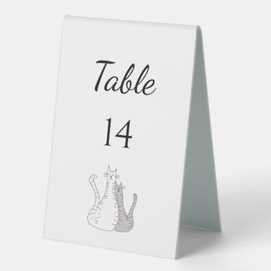 Plaque De Table Cute Cats Mariage Réception Simple Élégant (Recto)
