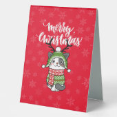 Plaque De Table Cute Chat Noël Stocking fourchettes Galore (Recto)