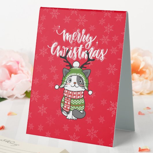 Plaque De Table Cute Chat Noël Stocking fourchettes Galore (In SItu (Mariage))